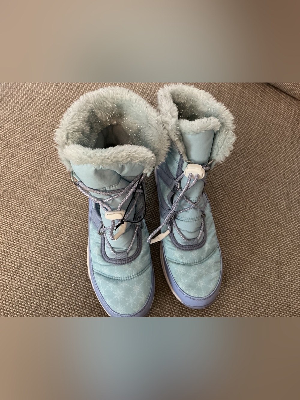 Sorel Light Blue Faux-Fur Snow Boots for Women